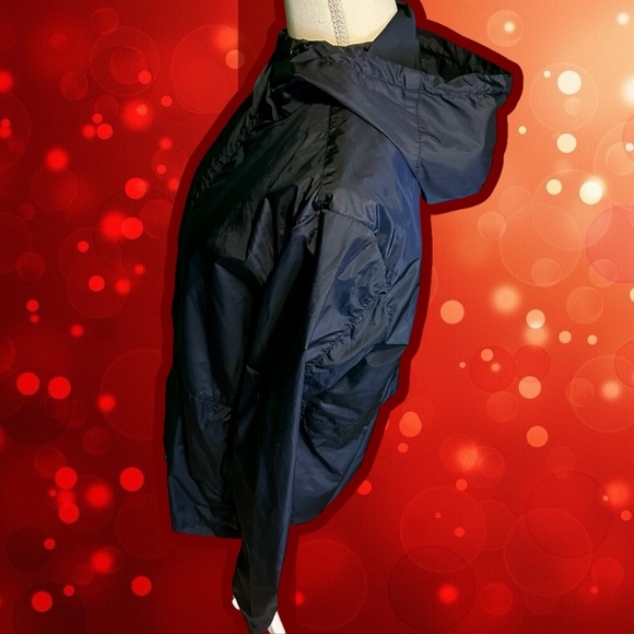 Theory Navy Blue Hooded Zip-Up Windbreaker / Rain Jacket Size Medium - Picture 5 of 14